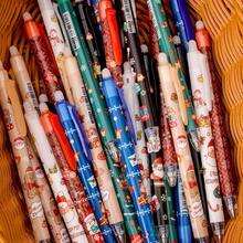 36-Piece Retractable Ballpoint Pen Set. Featuring Santa Claus And Reindeer Designs, Black Gel Ink, Perfect For Holiday Party Gifts And School Or Office Use. Christmas Pens, Christmas Theme. Student Stationery.