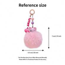 史迪奇钥匙扣 - 来自《星际宝贝》的大号毛绒球包包挂饰，可爱柔软的玩具钥匙圈，适用于背包、钱包、车钥匙，卡通人物配饰，非常适合儿童、成人和粉丝，可爱的钥匙扣礼物 - 粉色 - 查看 6