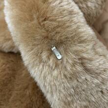 Elegant Women's Hooded Faux Fur Coat Khaki Winter Jacket Long Raglan Sleeve Regular Length High Low Asymmetrical Hem For Christmas And New Year Party - Khaki - View 7