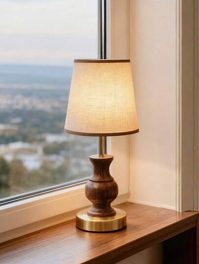 1个可调节三色调光护眼灯，USB供电，木纹皱纹装饰台灯，现代北欧复古床头灯，适用于卧室、餐厅、办公室，亮度色温可调，LED光源