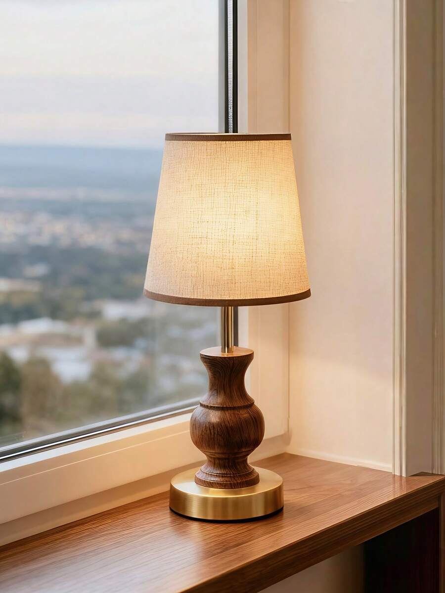 1个可调节三色调光护眼灯，USB供电，木纹皱纹装饰台灯，现代北欧复古床头灯，适用于卧室、餐厅、办公室，亮度色温可调，LED光源 - 多色 - 查看 1