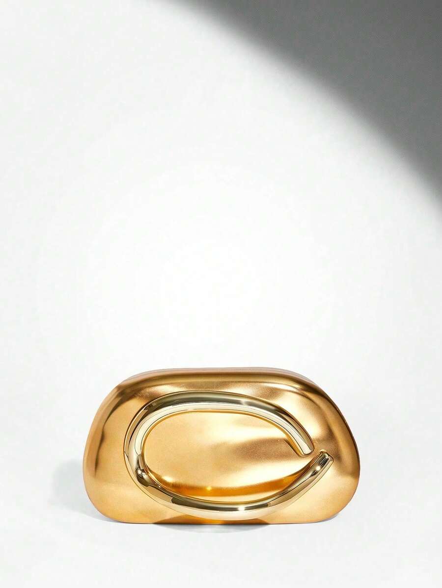 Women's Metallic Evening Handbags Glamorous Crossbody Handbags Party Gold Clutch Purse, Stylish Evening Bag For Party And Prom , Perfectly Matching With Bridal & Gold Heels,Gold Purse - 金色 - 查看 1