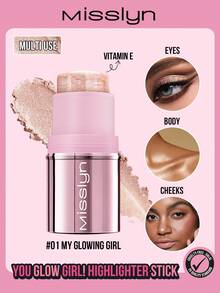 Misslyn You Glow Girl! Highlighter Stick,Easy Application, Lightweight, Creamy Texture, Micro-Fine Pearls, Buildable Cream, Long Lasting, Skin-Loving Formula