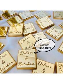 个性化婚礼回礼 定制亚克力镜面巧克力回礼 金镜或银镜 回礼不包含巧克力 返校季 圣诞节礼物标签装饰 永恒的爱 单身派对回礼 - 彩色 - 查看 25