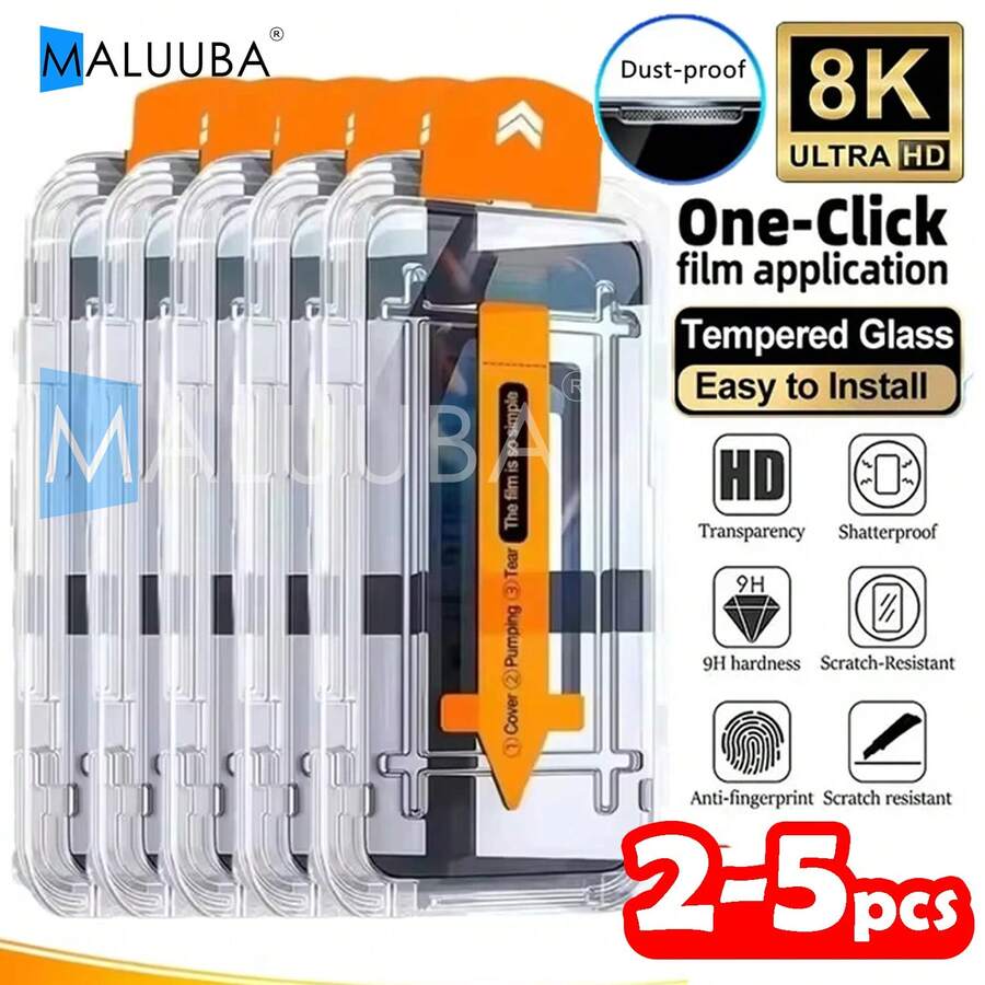MALUUBA (10pcs) 5pcs Camera Lens Protector + 5pcs Dust-Free Tempered Glass Screen Protector Compatible With IPhone 17/17 Air/17 Pro/17 Pro Max, Anti-Peeping Screen Protection Essentials, Applicable To Daily Shield, Office, Home Daily Shield Office Home Phone Screen Protector Phone Accessories Waterproof Shockproof Anti-Fall Scratch Resistant