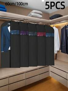 5 chiếc/1 chiếc Vỏ bọc quần áo chống bụi, Túi đựng quần áo, Vỏ bọc vest, Túi đựng đồ, Vỏ chống bụi tủ quần áo, Vỏ bọc áo khoác, Thích hợp để cất giữ, Vỏ chống bụi váy cưới, Túi đựng đồ chống thấm nước - màu đen - Xem 18