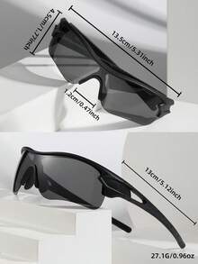 1pc Rhombus Hollow Half-Frame Polarized Eyeglasses, Blue/Black/Purple/White, Sporty Eyewear For Outdoor, European & American Style, Fashionable Sports Eyeglasses, Comes With Halter - Multicolor - View 8