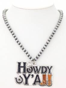 男士西部牛仔风格字母夸张波西米亚风项链（1件装） - 項鍊 - 查看 4