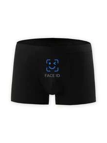 1 Piece Creative And Funny Face ID Smiling Face Printed Men's Boxer Briefs, Soft And Skin-Friendly Youth Comfortable Underwear, Suitable For Daily Home And Exercise, Perfect Valentine's Day Gift For Boyfriend