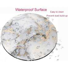 Pad, White Gold Marble Premium-Textured Round  Pad, Washable Pads With Lycra Cloth, Non-Slip Rubber Base Computer  Pads For Wireless ,08WhiteGoldMarble - 08白金大理石 - 查看 4