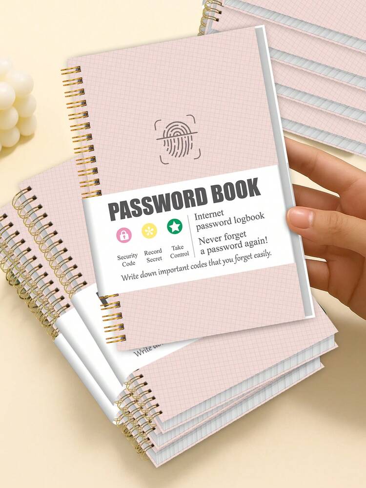 1 Piece A6 Password Notebook - Quick Internet Password Record Book, Includes Website, Username, Address Book, Anniversary, Birthday And Notes, Internet Login Information For Home And School Office - Multicolor - View 1