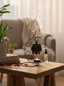 1pc Elegant Metal Hanging Incense Burner With Lid - Modern Craftsmanship, Ideal For Home Decor And Gifting, Also Suitable For Meditation, Yoga And Ramadan Decoration - Multicolor - View 4