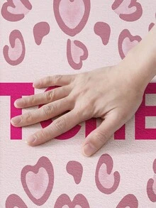 1 pieza Alfombra de cocina con estampado de leopardo rosa, con forma de corazón, femenina, irregular, natural, minimalista, estilo Ins, fresca, lavable, adecuada para dormitorio, entrada, sala de estar, pasillo - Multicolor - Ver 9