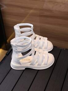 Girls' Roman Sandals, New Summer 2025 Collection, Fashion Soft Bottom Princess Non-Slip Shoes For Little Girls - Beige - View 5