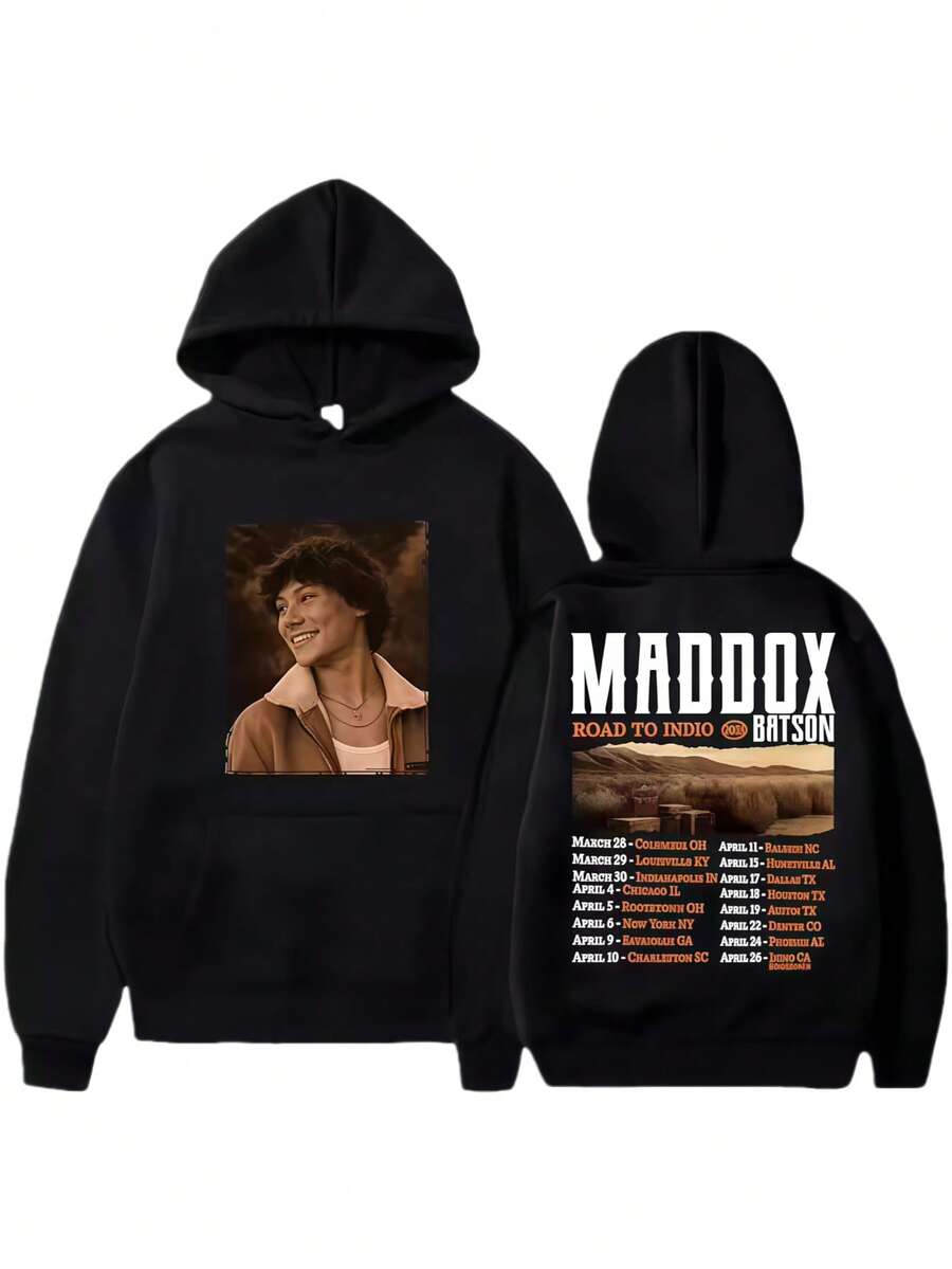 Maddox Batson Hoodies Road To Indio Tour Hooded Merch Men Women Long Sleeve Sweatshirt Streetwear - Black - View 1
