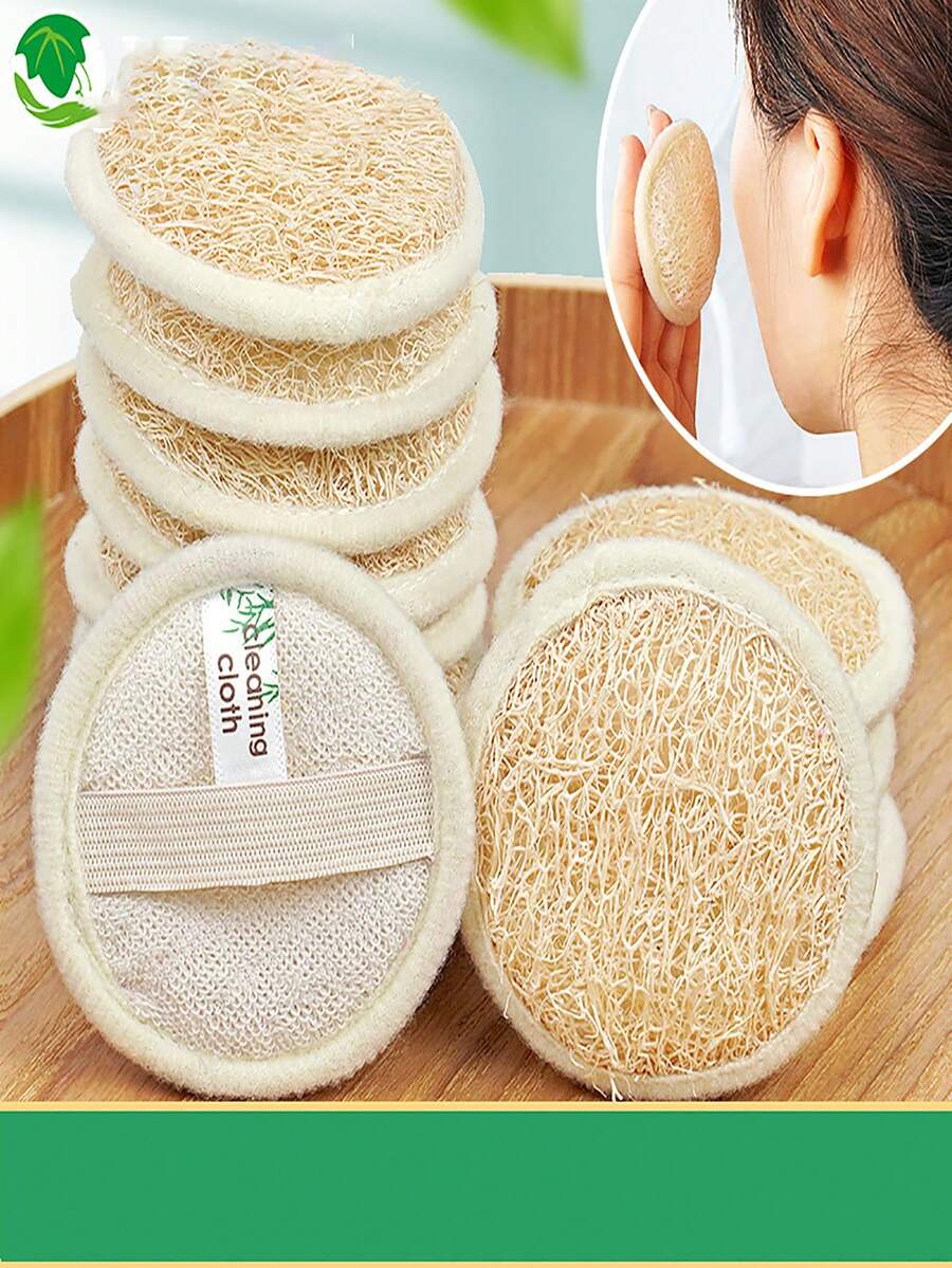 Green Loofah Towel For Cleaning Face, Silk Melon Pulp Exfoliating Loofah Makeup Remover Towel For Deep Cleaning Face Towel. - Multicolor - View 1