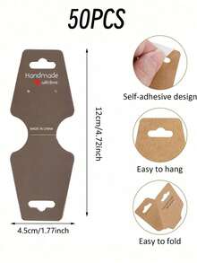 10/50/100/200张装珠宝包装卡，自粘式手链项链卡，适用于零售店、服装店、饰品店、礼品包装标签 - 彩色 - 查看 25