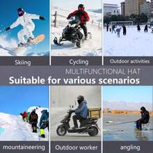 1 pieza Gorro cálido/Pasamontañas/Gorro de punto para exteriores, diseño de doble capa, adecuado para ciclismo/esquí/pesca, se puede usar con casco, suave y cómodo, unisex, otoño/invierno - Multicolor - Ver 7