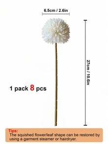 1支/4支人造菊花球、蒲公英、绣球花组合花束，可作礼物送给朋友、新娘、婚礼花束，也可用于家居、办公室、咖啡馆、派对、婚礼装饰。 - 彩色 - 查看 5