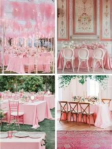 54英寸×72英寸一次性塑料桌布 - 加厚塑料桌布，适用于派对、婚礼、生日、性别揭晓派对、自助餐 - 易于清洁的桌布（无需安装） - 彩色 - 查看 8