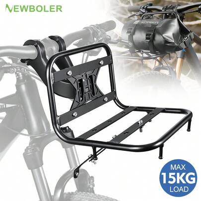 NEWBOLER Portaequipajes delantero de bicicleta de aleación de aluminio multifuncional, portaequipajes delantero para bicicleta de montaña y de carretera, accesorios de ciclismo para exteriores
