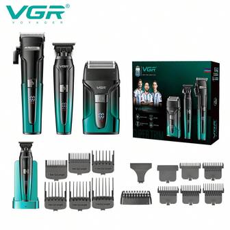  VGR Hair Trimmer Adjustable Hair Trimmer Digital Display Cordless Trimmer Portable Charging Base Trimmer Professional Trimmer For Men V-694