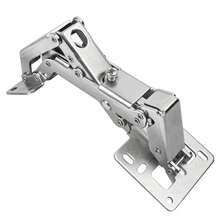 2/4pcs Polished Metal Kitchen Cabinet Door Hinges - 170 Degree Large Angle, Easy Surface Mount With Screws Included - Silver - View 5