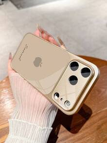 1 Piece Of Custom-Designed, Minimalist Apple Pattern, Luxurious And Stylish Large-View Tempered Glass Case With Lens Protection, Frosted And Shockproof, Compatible With IPhone 17/17Pro/17ProMax/17Air/16/16Pro/16ProMax/16Plus/15/15Plus/15Pro/15ProMax/14/14Plus/14Pro/14ProMax/13/13Pro/13ProMax/12/11. Full Coverage, Premium-Quality Protective Case.