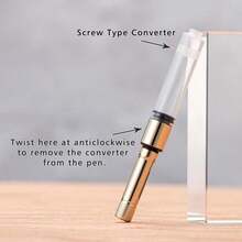 Jinhao 9019 DaDao Series Fountain Pen, Size 8 Fine Nib With Refillable Large Ink Converter, Transparent Clear Acrylic Design Smooth Writing Pen (Gold Trim) - ColorI - 查看 7