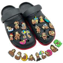 16/25PCS Cute Sloth Series Shoe Charms Set, PVC Shoe Decorations For Beach Bag, Shoe Accessories Charms, Gift Idea For Birthday Christmas Valentine's Day Halloween Party Favors - Multicolor - View 4