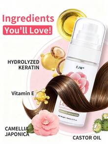 Spray y acondicionador sin enjuague con queratina - Antiencrespamiento y nutrición profunda, repara puntas abiertas y roturas - Con extracto de camelia y vitamina E, apto para cabello rizado, seco y dañado