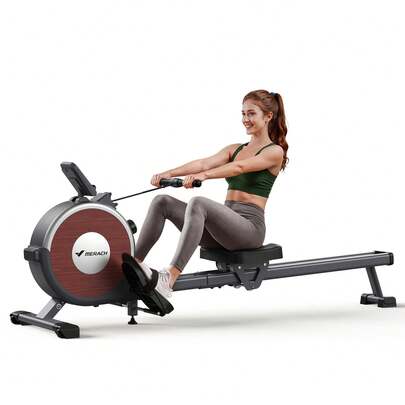 MERACH Rowing Machines For Home Use, Quiet Magnetic Rower Machine 16 Levels Of Resistance, Dual Slide Rail With Max 350lb Weight Capacity, App Compatible With LCD Monitor, Q1S Fitness Gym Equipment