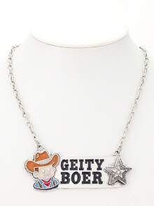 男士西部牛仔风格字母夸张波西米亚风项链（1件装） - 項鍊 - 查看 19