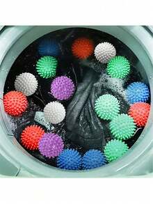 1 pieza/2 piezas Bolas de lavandería reutilizables - Para lavadoras y secadoras, sin químicos, reemplaza el suavizante de telas, elimina eficazmente las manchas y el cabello. Bolas de lavandería, bolas quitapelusas, bolas de lavandería antirrollos, bolas de lavandería antienredos, adecuadas para telas, quitapelusas reutilizables para lavadora, bolas suavizantes de telas, reduce las arrugas y la electricidad estática, evita los enredos en el hogar y la lavandería, varios colores