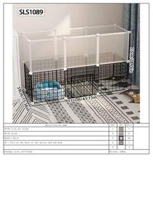 Cerca para mascotas, Jaula para conejos, Barrera interior para perros pequeños/medianos, Puerta de aislamiento para gatitos, Cerca protectora para cobayas, Accesorios de jaula configurables y de fácil montaje - tipo de ensamblaje - Ver 15