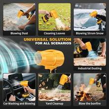 Brushless Cordless Leaf Blower Compatible For DeWalt 20V MAX Battery(Tool Only), 125MPH 430CFM Variable Speed Turbo Blower, Lightweight Handheld Blower For Lawn, Garage, Snow, Patioa - Màu vàng - Xem 7