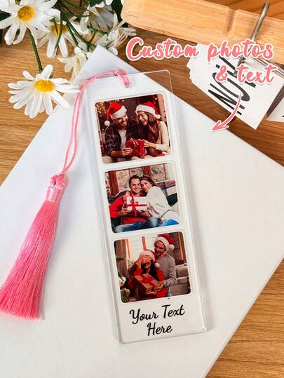 Marcador de Livro Personalizado de Acrílico, Personalize Foto e Texto no Marcador, Acessório de Livro Feito à Mão Personalizado, Presente Único para Leitores - Para Amantes de Livros - Presente de Natal, Dia dos Namorados, Presente de Casal, Presente de Gratidão Inesquecível para Comemorar Dias Especiais, Presentes Personalizados para Casamentos e Ocasiões Românticas