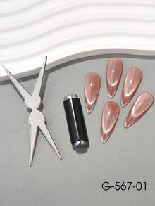 Que lăn móng tay hình chữ V kiểu Pháp 2 trong 1, dụng cụ vẽ móng từ tính mạnh mẽ, thích hợp cho sơn móng tay gel, phụ kiện làm móng DIY. - Nhiều màu - Xem 8