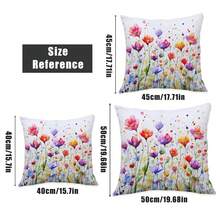 1 Stück 17,7*17,7 Zoll (45*45 cm)/19,69*19,69 Zoll (50*50 cm)/15,75*15,75 Zoll (40*40 cm) Tintendruck Blumenmuster Polyester Kissenbezug [einseitig Muster], Heimdekoration Kissenbezug für Bett, Sofa, Auto, geeignet für täglichen Gebrauch oder hochwertige minimalistische Selbstnutzung, Wohnzimmer, Schlafzimmer [ohne Kissenfüllung] - Verschiedenfarbig - Übersicht 3