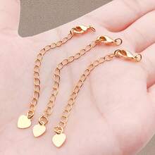 2件装手链延长链，黄铜金属星星、爱心、海豚造型吊坠延长链，适用于珠宝制作、项链、手链DIY工艺品