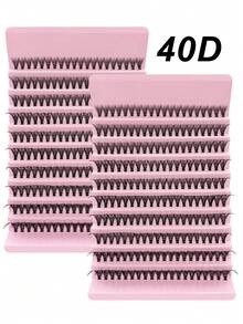 40D 仿貂皮 200 簇 0.07 毫米 D 卷 8-16 毫米混合自然睫毛延长 3D 俄罗斯喇叭形单根睫毛化妆工具睫毛簇、睫毛簇、单根睫毛、睫毛、假睫毛 - C - 查看 8