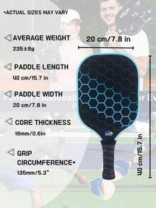 TUBAO 16mm Thick Fiberglass Pickleball Paddle - Pink/Blue, Suitable For Adults, Teens And Advanced Players. Meets USAPA And ASTM Standards, Balancing Power And Control. Ergonomic Non-Slip Handle, Larger Sweet Spot. Suitable For Indoor/Outdoor Training!