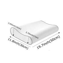 1个竹纤维记忆棉睡眠枕，符合人体工学的颈椎矫形枕，颈部支撑透气枕，放松颈肩，可调节人体工学矫形轮廓支撑枕，适合仰卧、俯卧、侧卧睡姿，可拆卸枕套 - 白色 - 查看 6