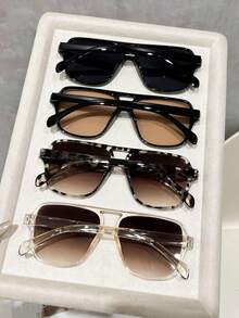 4pcs Classic Personalized Leopard Catwalk New Vintage Women Fashion Eyeglasses For Driving Fishing Boating Street Snap Musical Festival Tropical Beach Vacay Outdoor Casual Activities Fashion Accessories Suitable For All Face Shapes - Multicolor - View 2