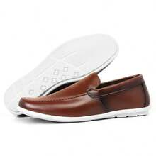 Men's Casual Leather Loafer Shoes - Comfortable - On - Camel - View 4