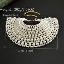 1 chiếc khăn choàng đính hạt sang trọng thủ công dành cho cô dâu người Ma-rốc, vòng cổ đính hạt dự tiệc thanh lịch dành cho phụ nữ - Một kích thước phù hợp với tất cả - Xem 6