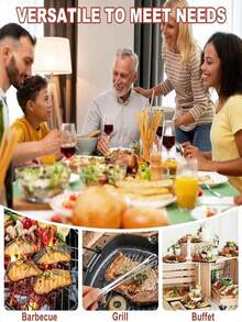 1pc Stainless Steel Food Tongs, Long Handle Non-Slip BBQ Tongs, Steak Tongs, Kitchen Cookware Accessory - Silver - View 5