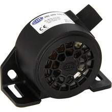 Hella Alarma de Respaldo Negra 009148141.Voltaje de 9V.Frecuencia de Sonido Potente, Incluye Soporte montado, en Caja con Instructivo gráfico. - 90 dB (A) - Ver 3