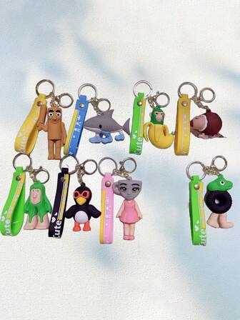Nyckelringar med djurmotiv från Italien, Y2K, söta hängande dekorationer, roliga seriefigurshängen, kreativa små presenter, väskberlocker, presenter till bästa vän och par, biltillbehör, gotiska väsktillbehör, snodd för ID-korthållare, biltillbehörsväskor, berlocker, julbil, presentidéer till lärare/syster (slumpmässig färg på nyckelringar)