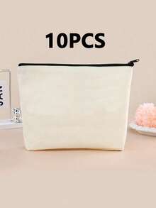 5pcs-3pcs-1pc Blank Canvas Tote Bags, Reusable Fashionable Multi-Functional Shopping Bags, Annual Meeting Gift Bags, DIY Design, Simple And Elegant, Bridesmaid Wedding Gift Bags, Student, Back To School And Teacher Bags, Perfect For Gift Promotion, Giveaways, Trade Shows And More. - White - View 16